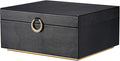 pickpiff 2 Layer Jewelry Box Organizer for Women, Jewelry Organizer with Handle & Removable Tray, Necklace Holder Ring Earring Storage, Velvet Lined Jewelry Case for Home or Travel, Gift Ready, Black