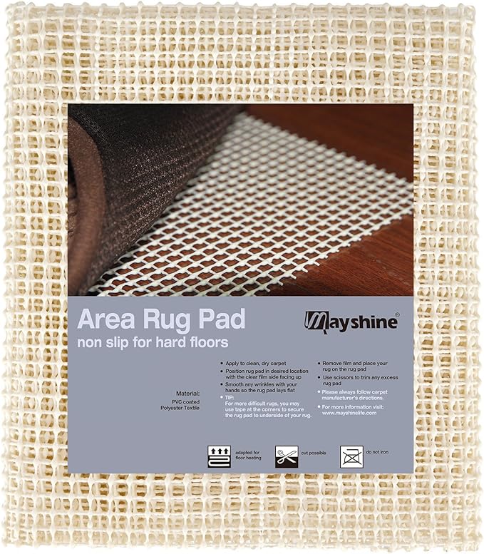 Non Slip Area Rug Gripper 2x3 Feet, Rug Gripper for Hardwood Floors, Laminate, Vinyl, Stone & Tile, Anti Slip Area Rug Pad for Under Rugs