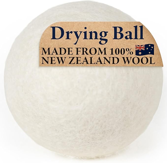 Handy Laundry Wool Dryer Ball - Natural Fabric Softener, Reusable, Reduces Clothing Wrinkles and Saves Drying Time - Better Alternative to Plastic Balls and Liquid Softener