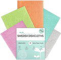 Auggee Swedish Dishcloths for Kitchen, 5 Pack Swedish Dish Cloths, Ultra Absorbent Reusable Paper Towels, Cellulose Sponge Cloths, Quick Drying, No Odor, Dishwasher Safe
