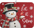Wnoesat Snowman Christmas Dish Drying Mat Winter Drying Mats for Kitchen Counter Xmas Holiday Red Dish Draining Mat Microfiber Absorbent Reusable Dish Rack Pad 18x24 Inch