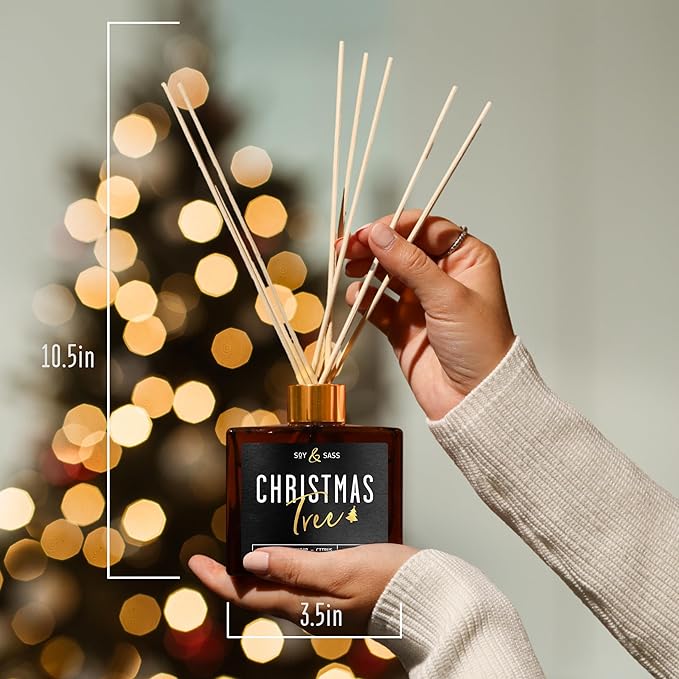 Christmas Tree Diffuser, Christmas Diffuser Decor - w/Pine Balsam, Cedar & Citrus I Infused w/Essential Oils I 3.75 OZ Oil I Long-Lasting Scent Lasts 4-6 Month's I Made in The USA