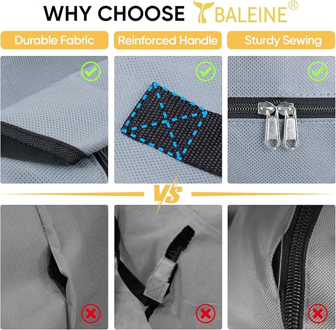 BALEINE 1 Pack Wreath Storage Container, Christmas Wreath Storage Bag with Reinforced Handle for Holiday Xmas (Red, 36"X8")