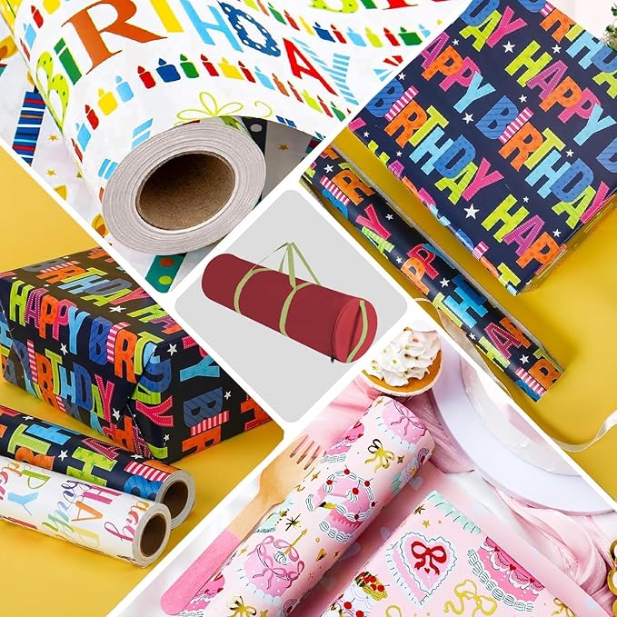 OUTTDID Christmas Wrapping Paper Organizer Storage, 41" Gift Wrapping Paper Storage Containers, 600D Oxford Fabric Gift Wrap Paper Holder Fits 18-25 Rolls, with Handles and Zippered, Red