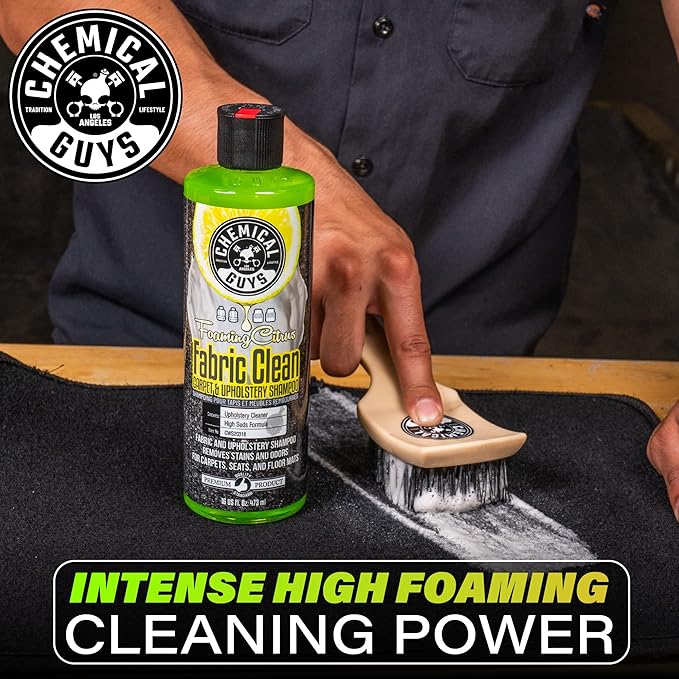 Chemical Guys CWS203 Foaming Citrus Fabric Clean Carpet & Upholstery Cleaner (Car Carpets, Seats & Floor Mats), Safe for Cars, Home, Office, & More, 128 fl oz (1 Gallon), Citrus Scent