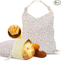 2 Pack Beeswax Bread Bags - 17x13 Inch Reusable Bread Storage Bags,Bees Wax Lined Bread Bags for Home Cooks fresh bread storage Easy Clean (Pink Floral)