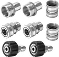 M MINGLE Ultimate Pressure Washer Adapter Set, Stainless Steel Quick Disconnect Kit, M22 Swivel to 3/8 Inch Quick Connect, 3/4 Inch to Quick Release, 8-Pack