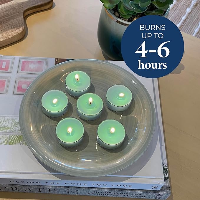 PartyLite Tea Lights Candles, Sweet Ripe Melon Scent, Gift Set of 12, Aromatherapy with up to 4 to 6 Hours Burn Time, Ideal for Home Decor, Holiday Gifting & Celebration