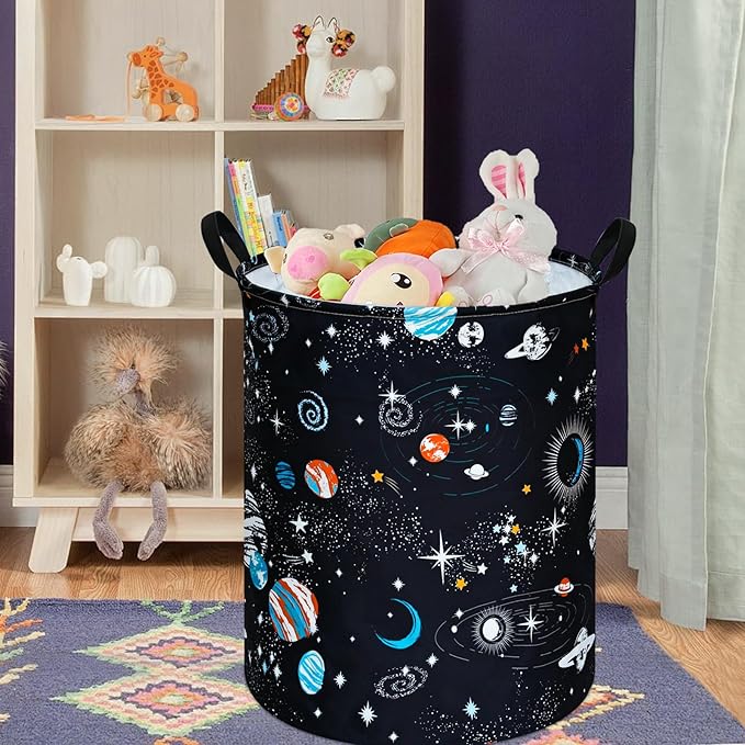 Round Laundry Hamper Storage Basket Laundry Organizer Hamper Storage Bins Clothes Box Nursery Hamper Gift Basket with Handles