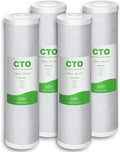 SimPure Whole House Water Filter Cartridges 5 Micron 20" x 4.5" CTO Activated Carbon Block, For DB20P, FC25B, CTO20BB, WHB20, 4 Pack