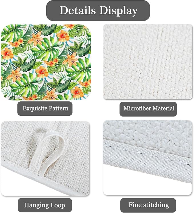 Quick Absorbent Kitchen Drying Mat - Stylish Patterns Dish Drying Mat- 16×18 Inch & 18×24 Inch Kitchen Drainer Mat for Countertops, Dishes & Glassware