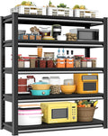 Rufokisa Garage Shelving Heavy Duty，Large Loads Adjustable Garage Storage Shelves, Metal Storage Racks and Shelving Units, Utility Rack Shelves,47.2”W x 18”D x 78”H, Black