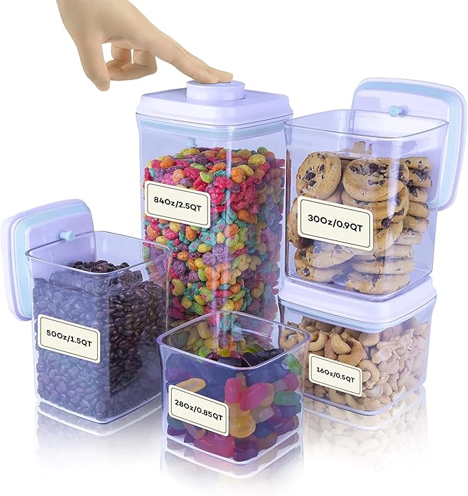 iChewie Bop Top | Airtight Meal Prep Containers with Lids | Food Storage Container Sets | Snack and Overnight Oats Fridge Organizer | Pantry and Kitchen Organization