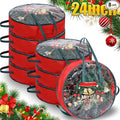 Shappy 8 Pcs Christmas Wreath Storage Bag Clear Wreath Box Wreath Storage Containers with Clear Window and Handle Christmas Garland Storage Containers for Xmas Holiday Seasonal Storage (24 Inch)