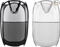 Buyongwant Collapsible Pop Up Laundry Hamper, Extra Large Mesh Foldable Laundry Basket, 28" x 16" x 16", 2 Pack (Black + Grey)