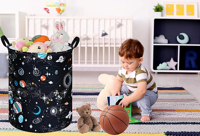 Round Laundry Hamper Storage Basket Laundry Organizer Hamper Storage Bins Clothes Box Nursery Hamper Gift Basket with Handles