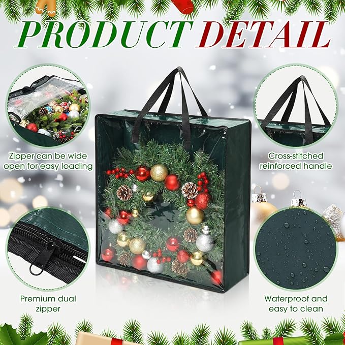 Oversized 6 Pack Storage Bags with Zipper 25 Gallon Tote Bags Moving Travel Camping Essentials Packing Supplies for Clothes Wreaths Quilts Decorations Toys, 26 x 26 x 8.7 Inches(Green)