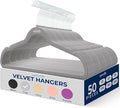 SereneLife 50 Pack Velvet Hangers - Non-Slip, 360° Swivel Hook - Ultra-Thin, Lightweight Velvet Hangers for Shirts, Sweaters, Hoodies, Kids Clothes & Dresses - Space-Saving