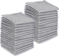 Tecbeauty 30Pcs Multipurpose Wire Dishwashing Rags for Wet and Dry, 7.87" x 7.87" Non Scratch Steel Wire Dishcloth, Double Layer Reusable Metal Cleaning Cloth for Cookware, Sinks, Dishes, Stove Tops
