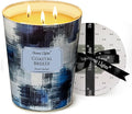 HomeLights Scented Candles | Large Jar 34 Oz Natural Soy Candle | 130 hrs Long-Lasting with 3 Wicks | Scandinavian Minimalist Home Decor | Gifts for Mom & Women, Coastal Breeze