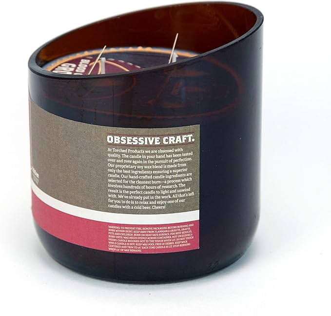Torched Beer Scented Candles | Natural Soy Wax Candle | Blood Orange IPA Scent 28 oz | Makes a Great Gift for Men, Beer Lovers, and Collectors | Bar Man-Cave Decor and Accessories