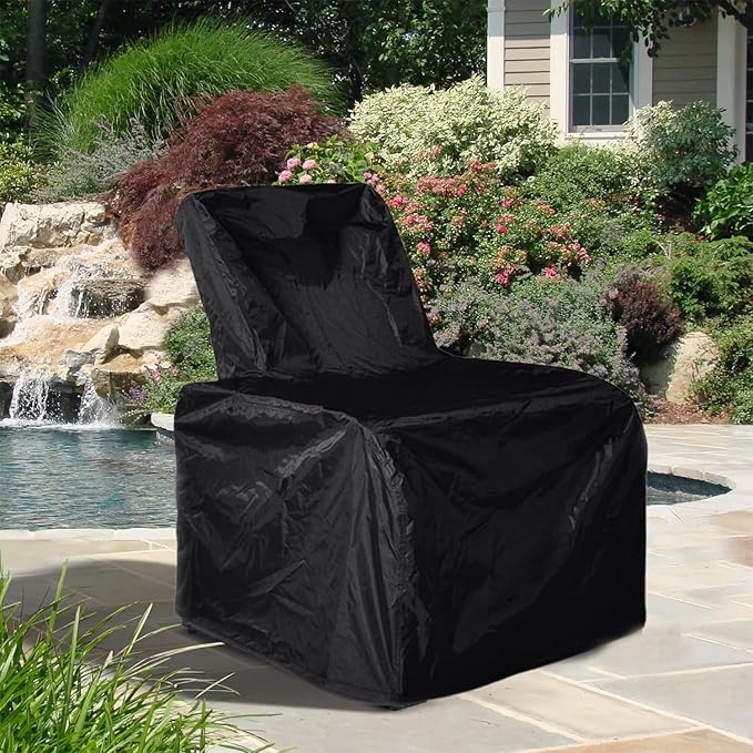 ATR ART TO REAL Outdoor Protective Cover, Patio Furniture Chair Protective Storage Cover, Sturdy and Water Protected Outside Armchair Cover (Black)