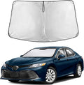 EcoNour Windshield Sun Shade Compatible for Toyota Camry 2018–2024 | Sedan Front Window Sunshade | Foldable 4-Layer Sun Visor Protector | Protects Interior & Keeps Car Cool