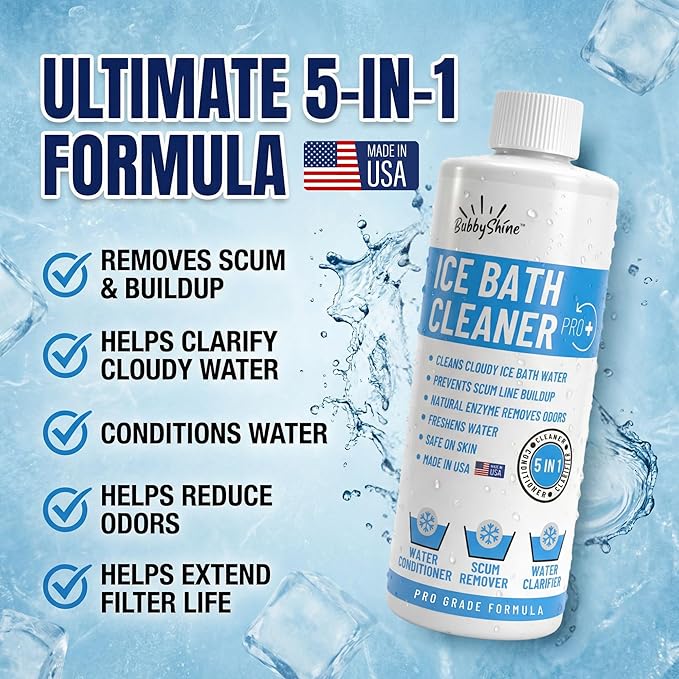 5in1 Weekly Cold Plunge Water Treatment - Cold Plunge Cleaner, Ice Bath Cleaner, Water Stabilizer For Cold Plunge Ice Pod, Clarifier Softener, Cold Plunge Accessories, Ice Bath Accessories
