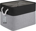 Large Storage Baskets- 16x12x12 inch Storage Bins for Shelves and Closet Organizing, Foldable Fabric Bin for Home Organization Clothes and Laundry (1-Pack, Black&Gray)