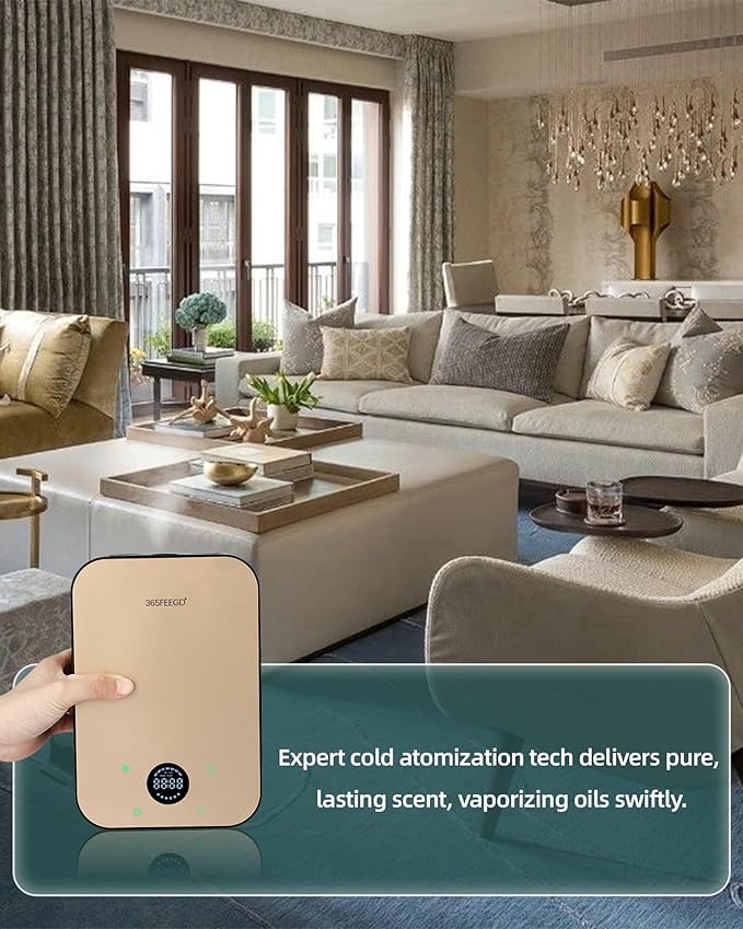 Waterless Essential Oil Diffuser - 150mL Smart Portable Bluetooth Diffuser | Dual-Power (Battery/AC) | Covers up to 1500 Sq Ft Home Aromatherapy