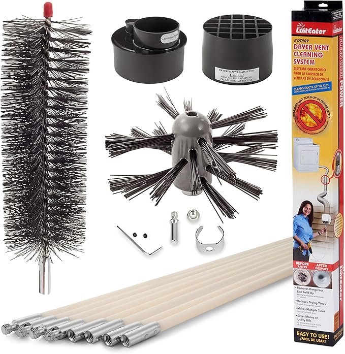 RLE24 LintEater Rotary Dryer Vent Cleaning System, Removes Lint, Extends Up to 24’