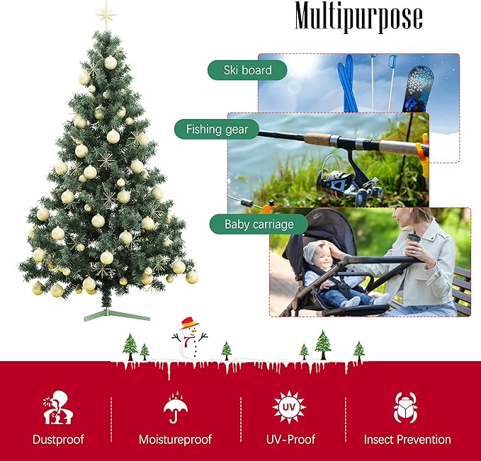 Cosy Family 9 ft Christmas Tree Storage Bag - Durable Heavy Duty Extra Large Artificial Xmas Holiday Tree Bag with Reinforced Handles and Dual Zippers Wide Opening - Red