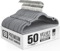 50 Pack Velvet Hanger for Shirt Pants Dresses Skirts Suits Jackets - Slim Space Saving Design - Standard Coat Hanger - Sturdy & Durable Design with Shoulder Grooves Hook