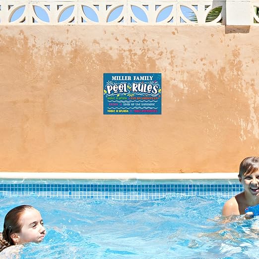 Custom Pool Sign, Pool Rules Make Memories For Pool Decor Sign, 10x14 Inches, Rust Free .040 Aluminum, Fade Resistant, Made in USA by Sigo Signs