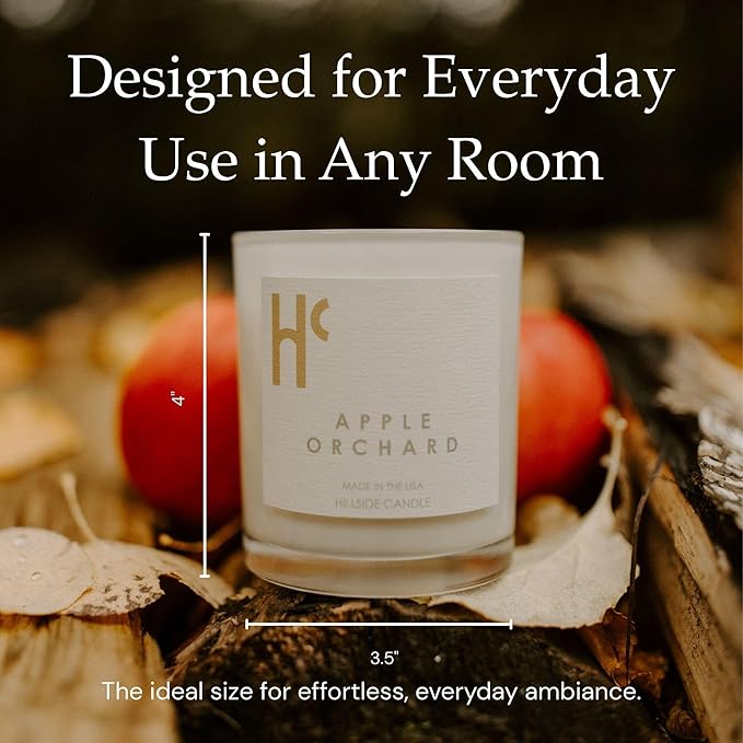 Apple Orchard Fragrance - Single Wick Soy Candles - Up to 60 Hour Burn Time, Cruelty-Free Soy Candle Wax Blend - Apple Blossom & Sheer Musk Fragrance (9 oz)