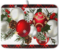 Kwlegh Red Buffalo Plaid Christmas Kitchen Drying Mats for Dishes Xmas Ball Snowflake Pine Cones Dish Drainer Rack Mat Winter Microfibe Absorbent Dish Drying Pad for Home Kitchen Counter Decor 18x24in