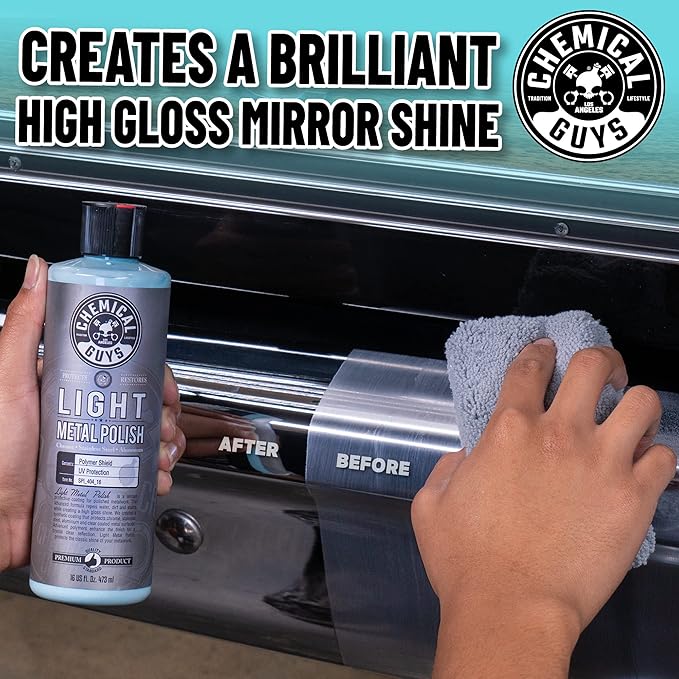 Chemical Guys SPI_404_16 Light Metal Polish (Works on Chrome, Stainless Steel, Aluminum & More), 16 fl oz