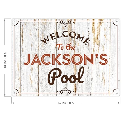 Custom Pool Sign, for Dad and Him Welcome to The Pool for Sign, 10x14 Inches, Rust Free .040 Aluminum, Fade Resistant, Made in USA by Sigo Signs