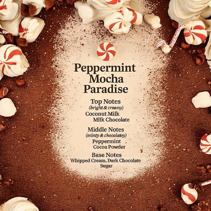 Polished Paradise Co Paradise Scents Carpet and Upholstery Deodorizer, Christmas Holiday Scent Powder for Rugs and Textiles, 16 Oz (Peppermint Mocha)
