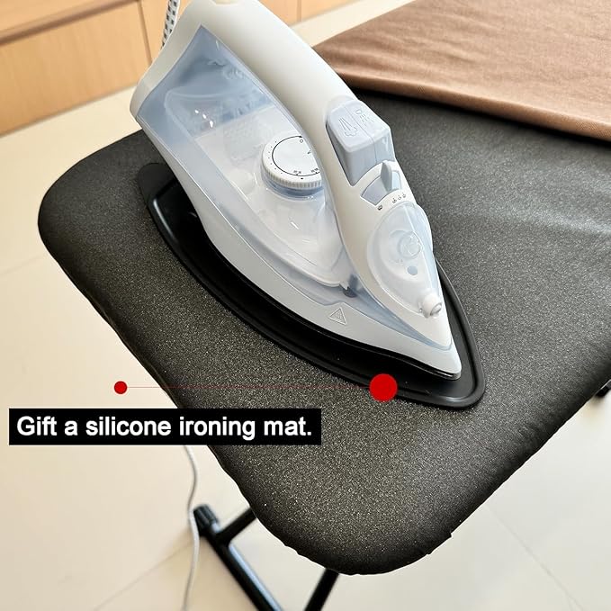 msezo Ironing Board-Foldable Adjustable Height Iron Board with Heat-Resistant Cover - Lightweight and Durable for Home Use