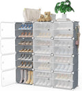 Portable Shoe Rack Organizer with Covers 48-Pair Shoe Storage Cabinet with Doors Stackable Shoes Rack Shoe Organizer for Closet Entryway FreeStanding Closed Shoe Rack Shoe Storage Shelf Cabinet
