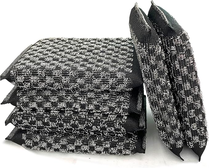 Steel Wool Scrubbers Dish Sponges Kitchen Scrubbing Pads Pot Scrubber for Kitchen Non Scratch, Soft and Fast Cleaning Scrubber (Black)