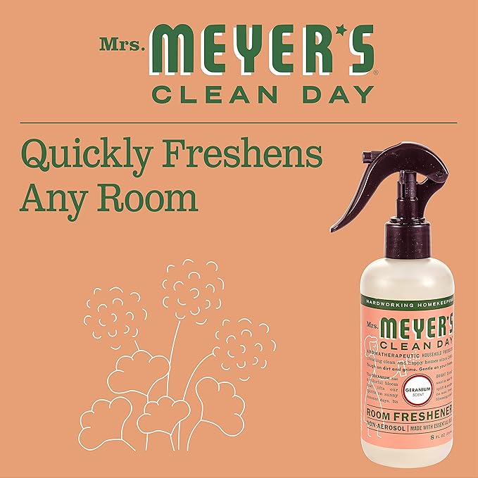 Mrs Meyers Clean Day Room Freshener - Geranium,8 Fl Oz (Pack of 6)