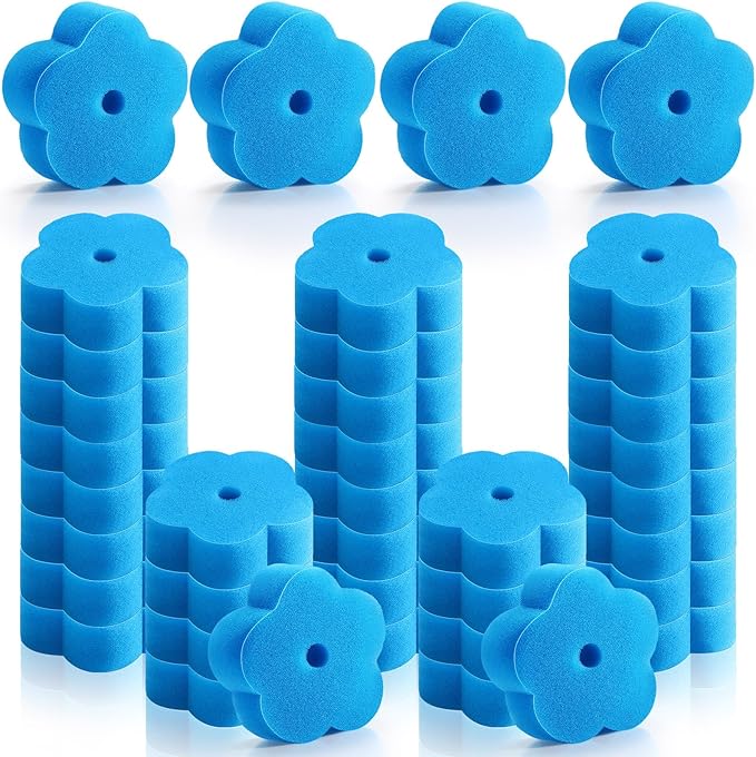 Patelai 40 Pcs Hot Tub Sponge Spa Cleaning Sponges for Hot Tub Oil Absorbing Cleaning Scum for Spa, Bathtub and Swimming Pool to Soak up Oils Bathtub Accessories(Flower)