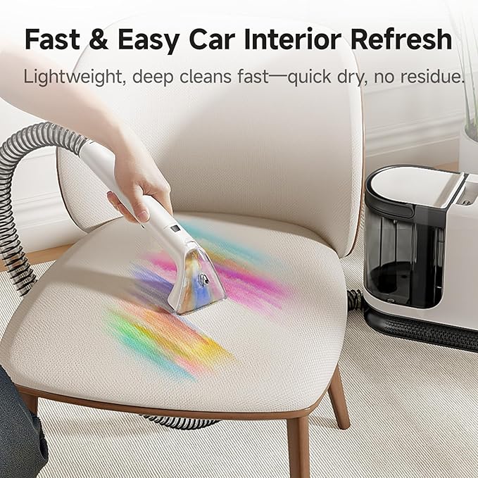 uwant Carpet Cleaner Machine 18Kpa Powerful Suction, Portable Carpet Cleaner for Pet Stains with Cleaning Tools&Solution Self-Cleaning Upholstery Cleaner for Car, Couch, Rug, Spot