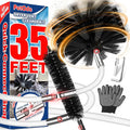 PetOde 35 Feet Dryer Vent Cleaner Kit, Lint Remover, Upgraded Flexible Quick-Snap Brush with Drill Attachment, Extends Up to 35 FEET for Easy Cleaning, Cleaning Tools Use with/Without a Power Drill