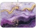 Marble Purple Gold Dish Drying Mat for Kitchen Countertop 18x24 Tie Dye Rectangle Large Drying Mat Reusable Quick Dry Dish Sink Absorbent Mats Dishwasher Easy Clean Decorative Home Decor Essentials