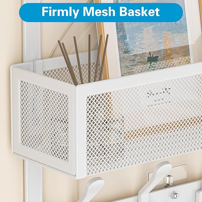 Aimeaihe Over The Door Hooks Organizer, Over The Door Coat Rack with 12 Coat Hooks, Door Hanger Towel Rack, Back of Door Storage for Bedroom, Kitchen, Bathroom(White)