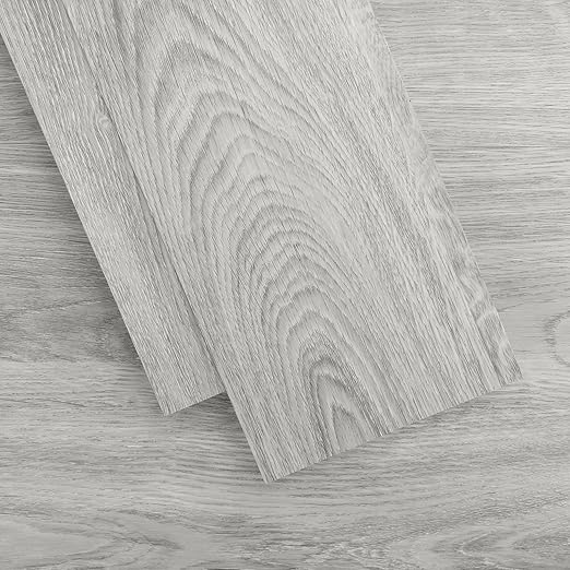 MULGREAT Peel and Stick Floor Tile, 54 Sq.Ft Self Adhesive Vinyl Flooring Plank, 36 Pieces Waterproof Heavy Duty Wood Grain Tiles, 36"x6" DIY Planks for Laundry Kitchen Bathroom Apartment Grey