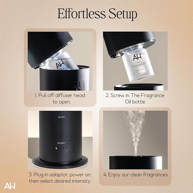 Aura House Smart Cold Air Diffuser & Fragrance Oil Duo – Bluetooth App-Controlled Diffuser for Home (Collins & Coast 30 ml Oils) – Hotel-Inspired Scents, Effortless Ambiance